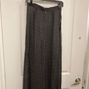 Elegant Black and White Patterned Wide Leg Pants